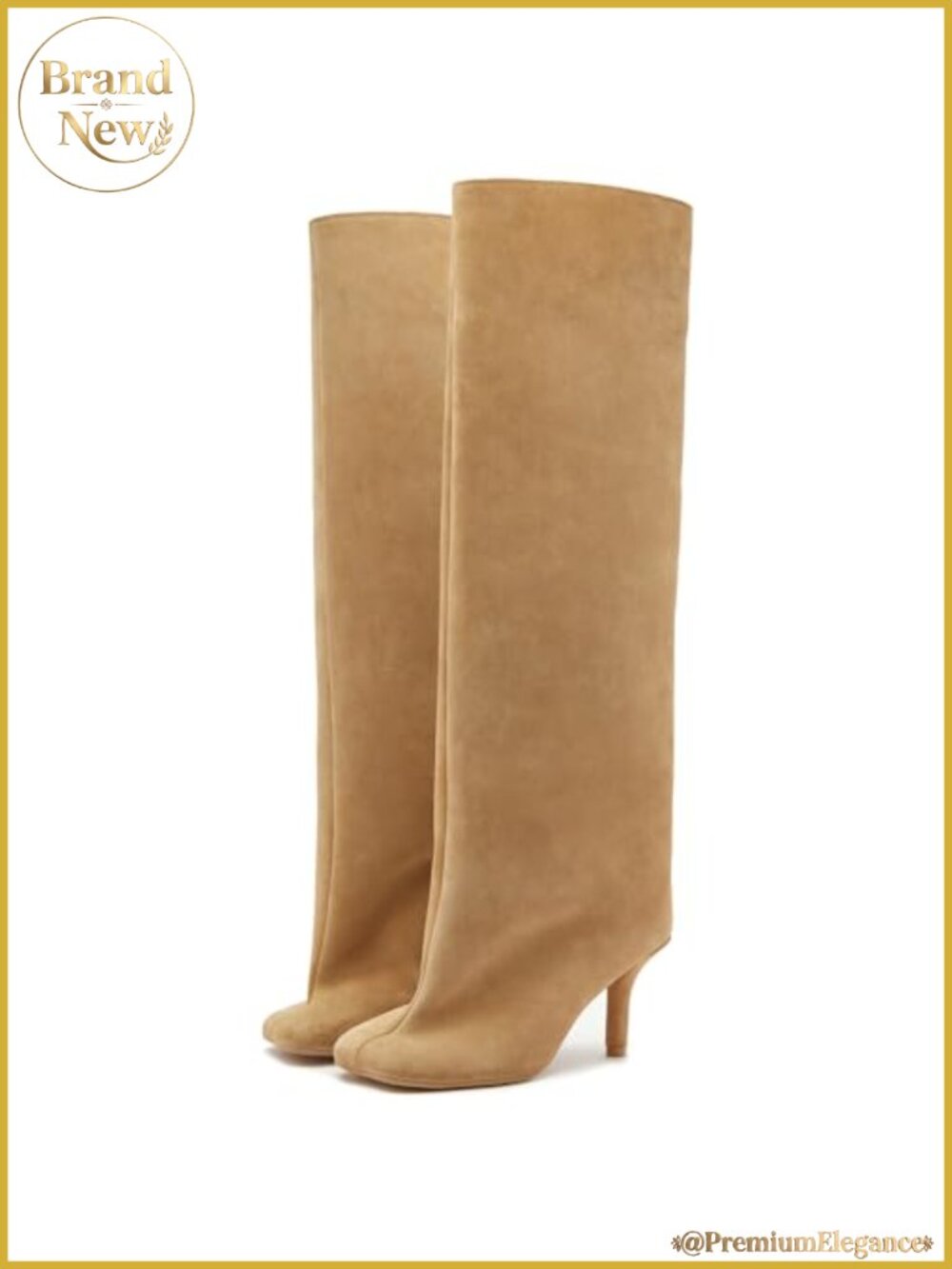 Women's Knee High Stiletto Boots Wide Calf Square Toe Pull On Tall Boots